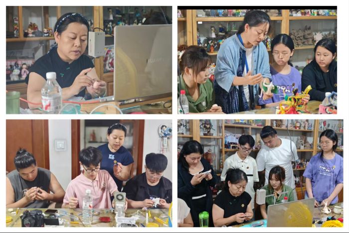 李春芳老師對實踐團傳授面塑技巧